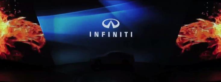 英菲尼迪上海車展巨屏播放宣傳片，以醒目的外觀和富有張力的設(shè)計(jì)解讀藝術(shù)